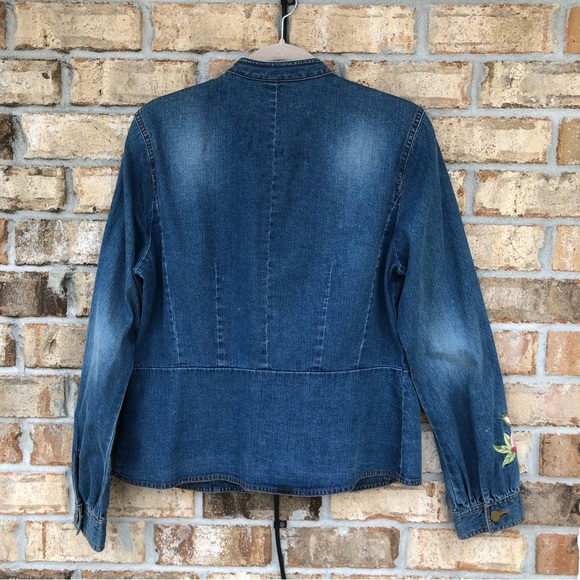 Ramsey Cotton Vintage Embroidered 3 Buttons Patch Pocket Blue Wash Jean Jacket L - Picture 9 of 9